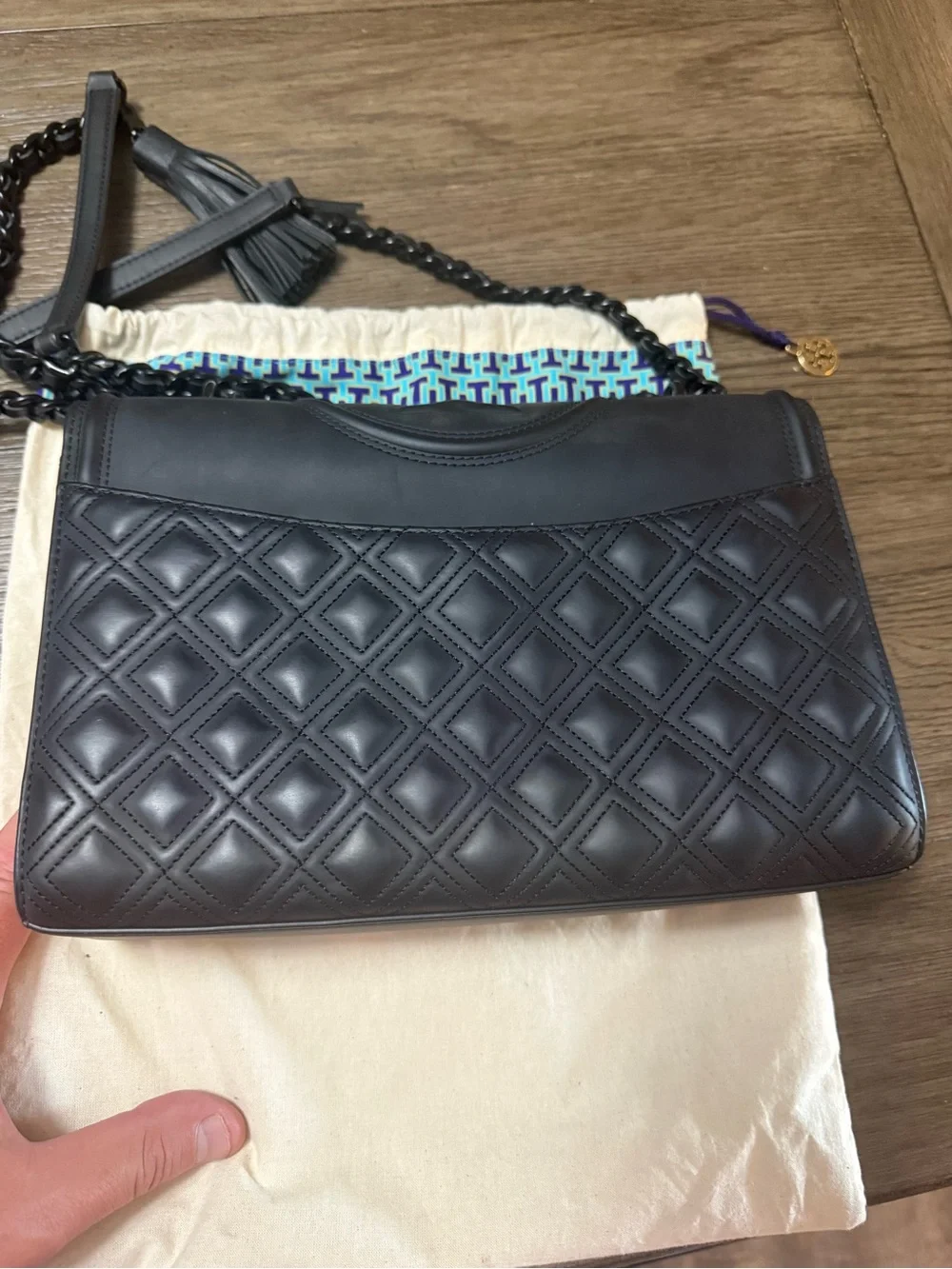 Tory Burch Black Fleming Matte Black Like New